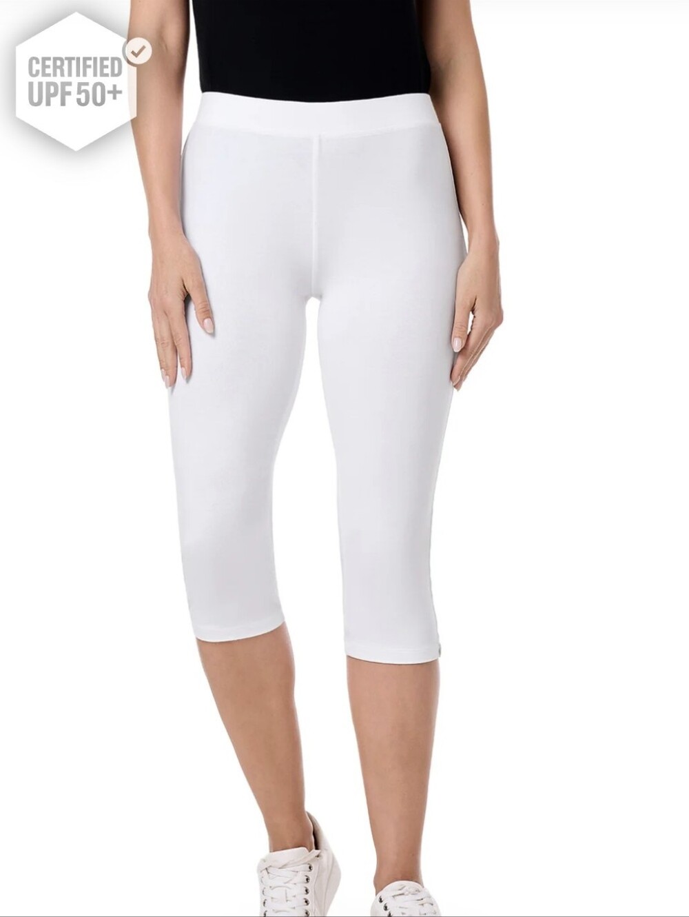 Coolibar Monterey Summer Capris Pants Upf 50 Bamboo Cotton White Beach Modest